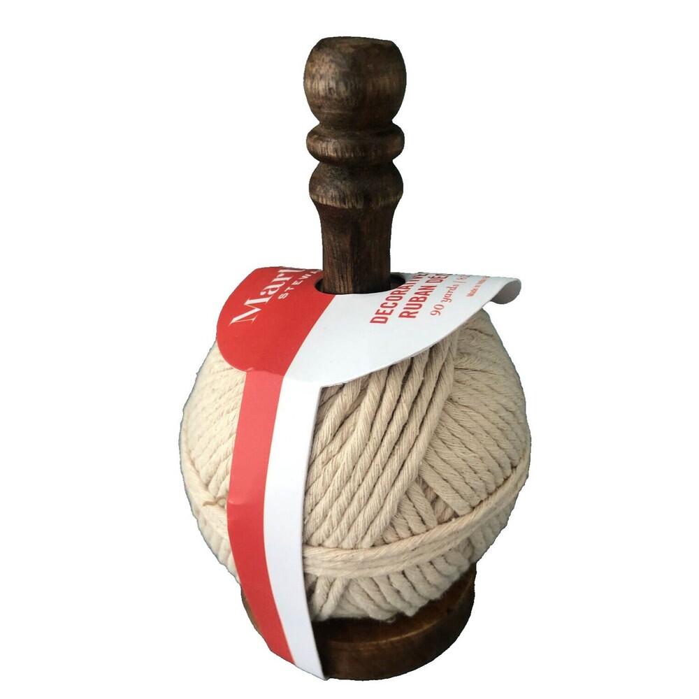 Martha Stewart Decorative Gift Twine Cream Wooden Spool 90 YDS Christmas
